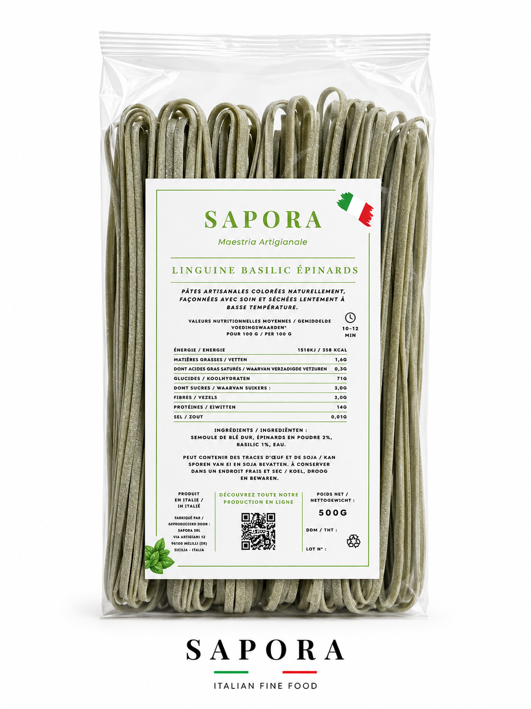 Linguine Basilic & Épinards - 500G
